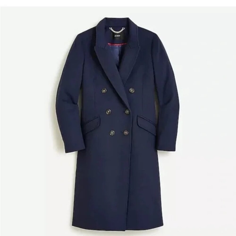 J. Crew Double-breasted topcoat in Italian wool-cashmere (size 0)